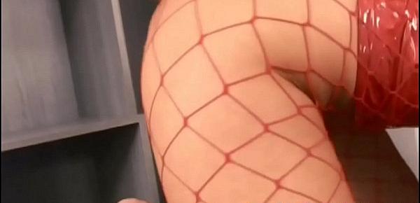  Let me give you a footjob in fishnets